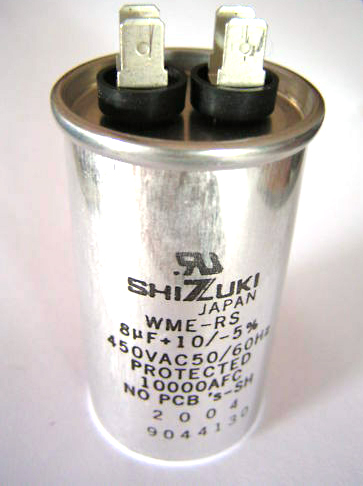 Shizuki WME-RS Motor Run Capacitor 8uF 450Vac Metallised/Polypropylene  OL0616