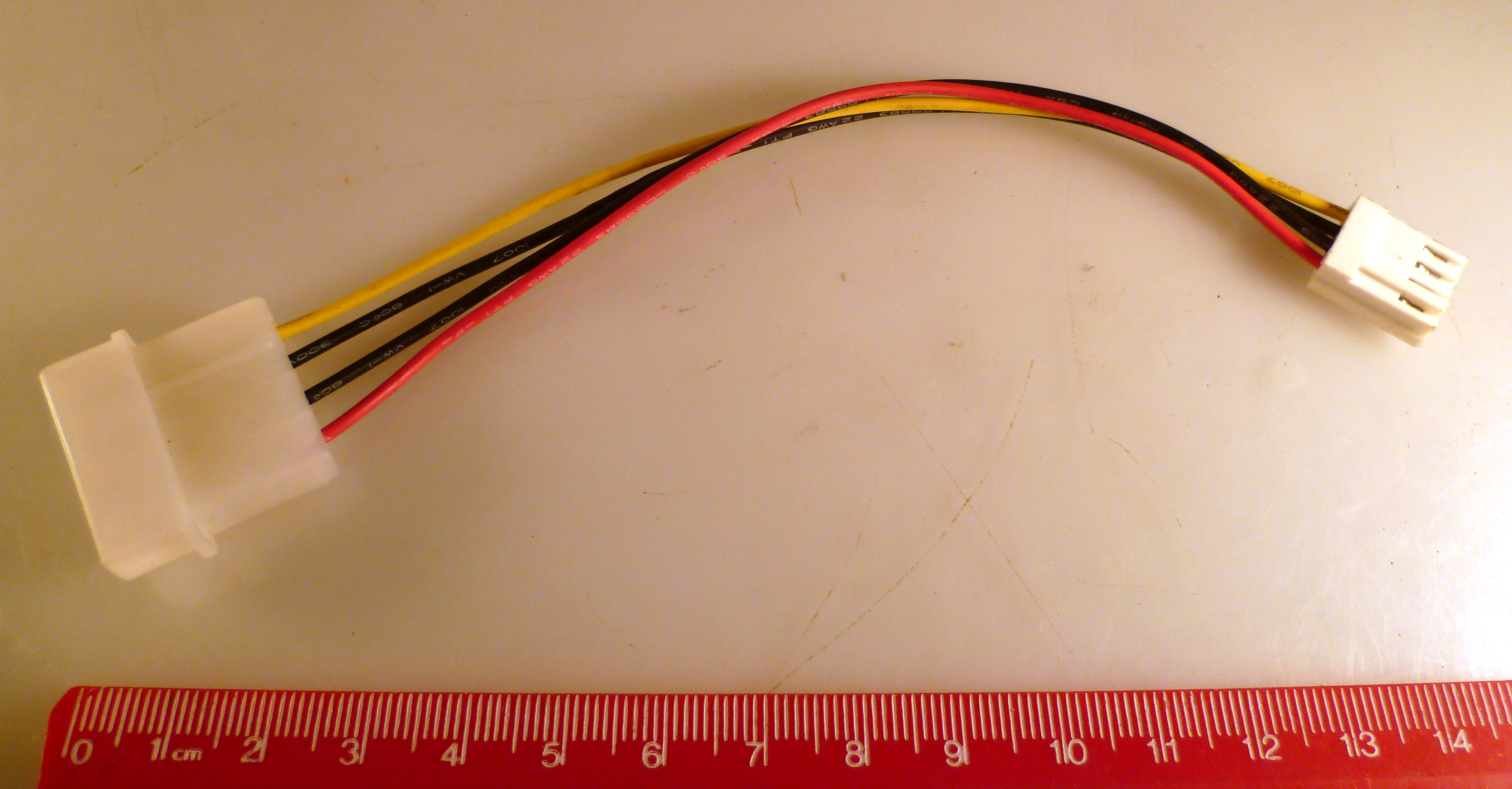 Molex Type Adaptor Lead 4 Way Socket (3.5" mini-spox) to (5.25") Plug OM0396A