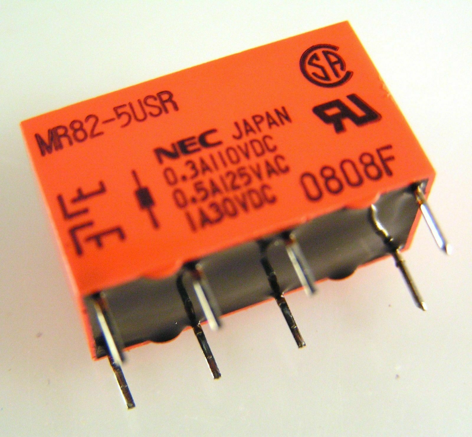 NEC MR82-5USR DIL Relay PCB Mount 5VDC Coil 1A 30VDC DPCO OLA1-07