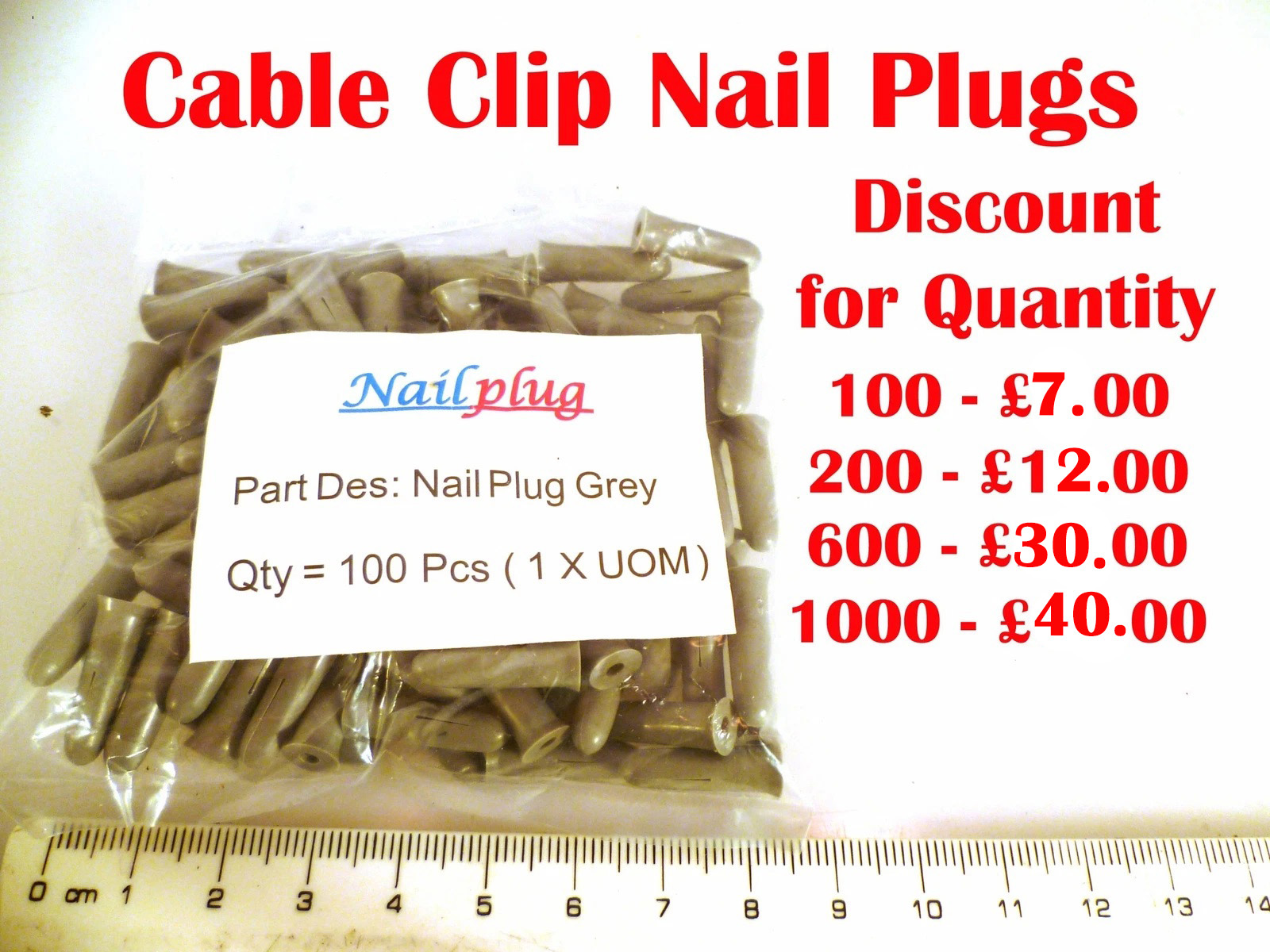 ProFix Nail Plugs Secure Cable Clip to Hard+Soft Walls 5.5x18mm OMQ2-03