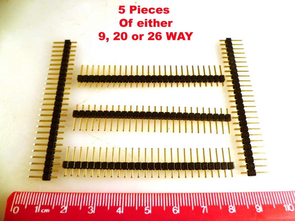 Header Plug Header Plug Gold 2.54mm Pitch SIL Easy Snap 9, 20 or 26 Way 5 Pieces ...