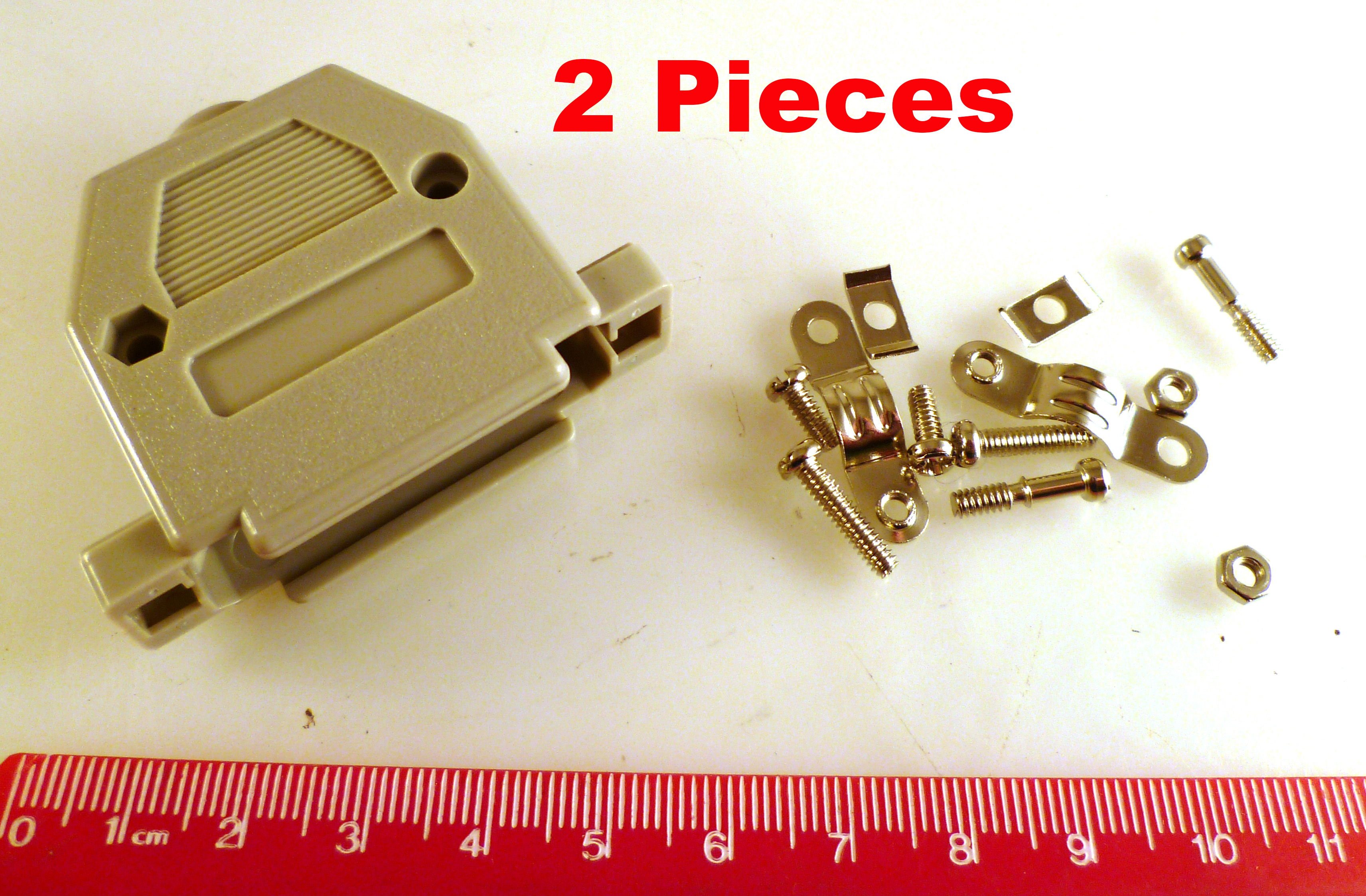D Type Connector Backshell 25 Way Straight Entry Grey 2 Pieces OM510K