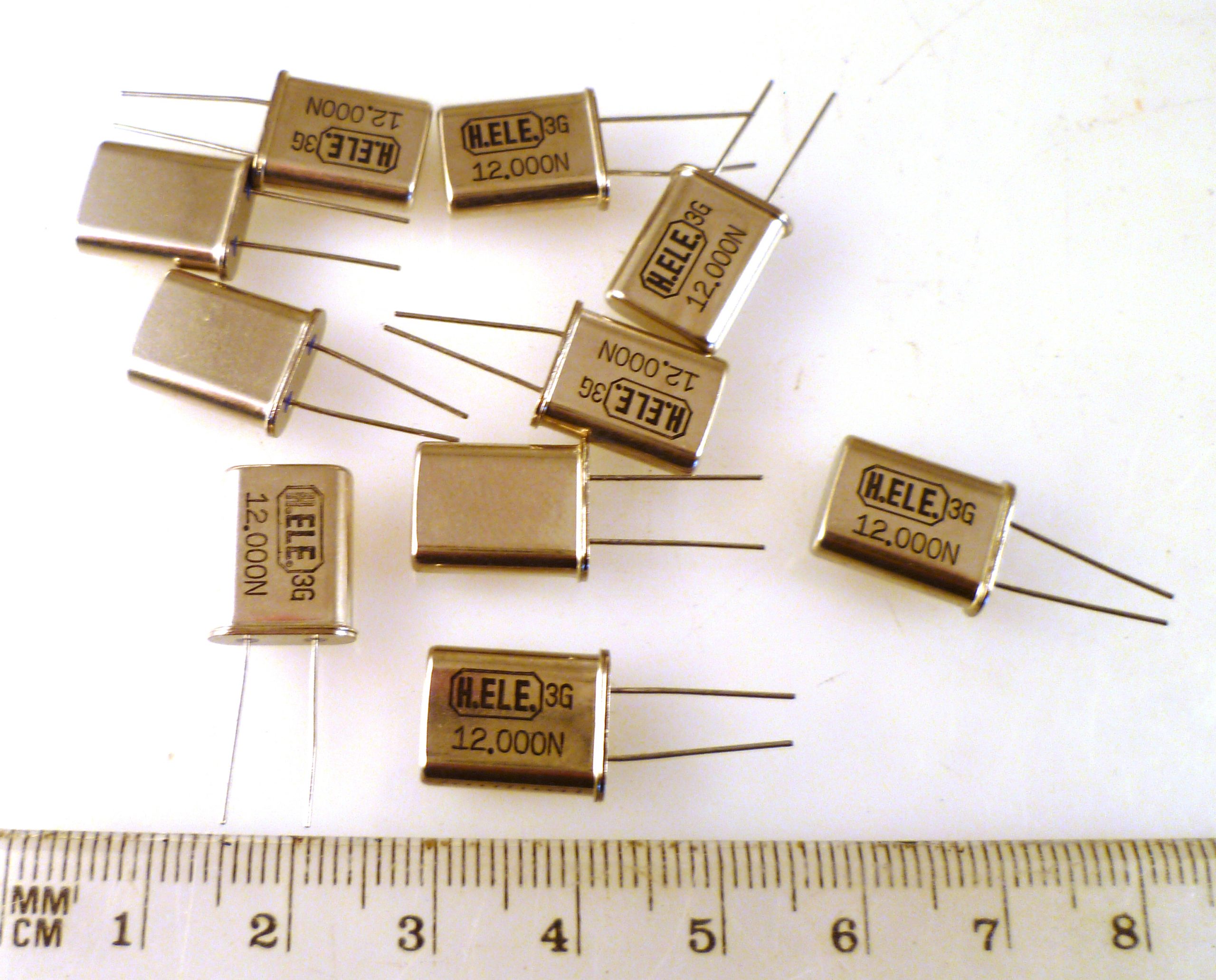 H.ELE. 12 Mhz Crystal Oscillator HC49/U Package 10 Pieces OM1141A