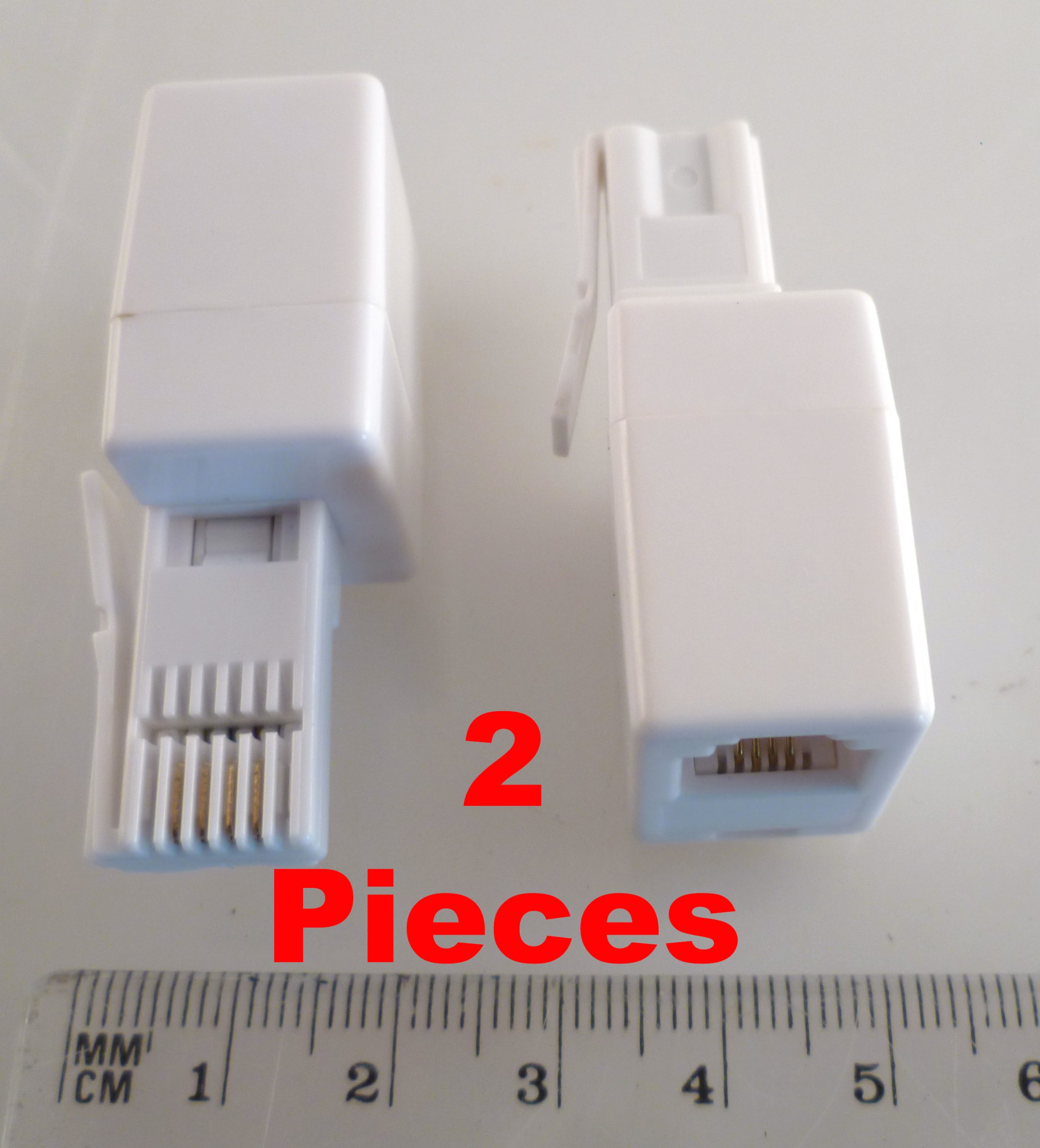 BT Phone Plug to RJ11 6P4C Socket Adaptor Crossover wired EBR62D1