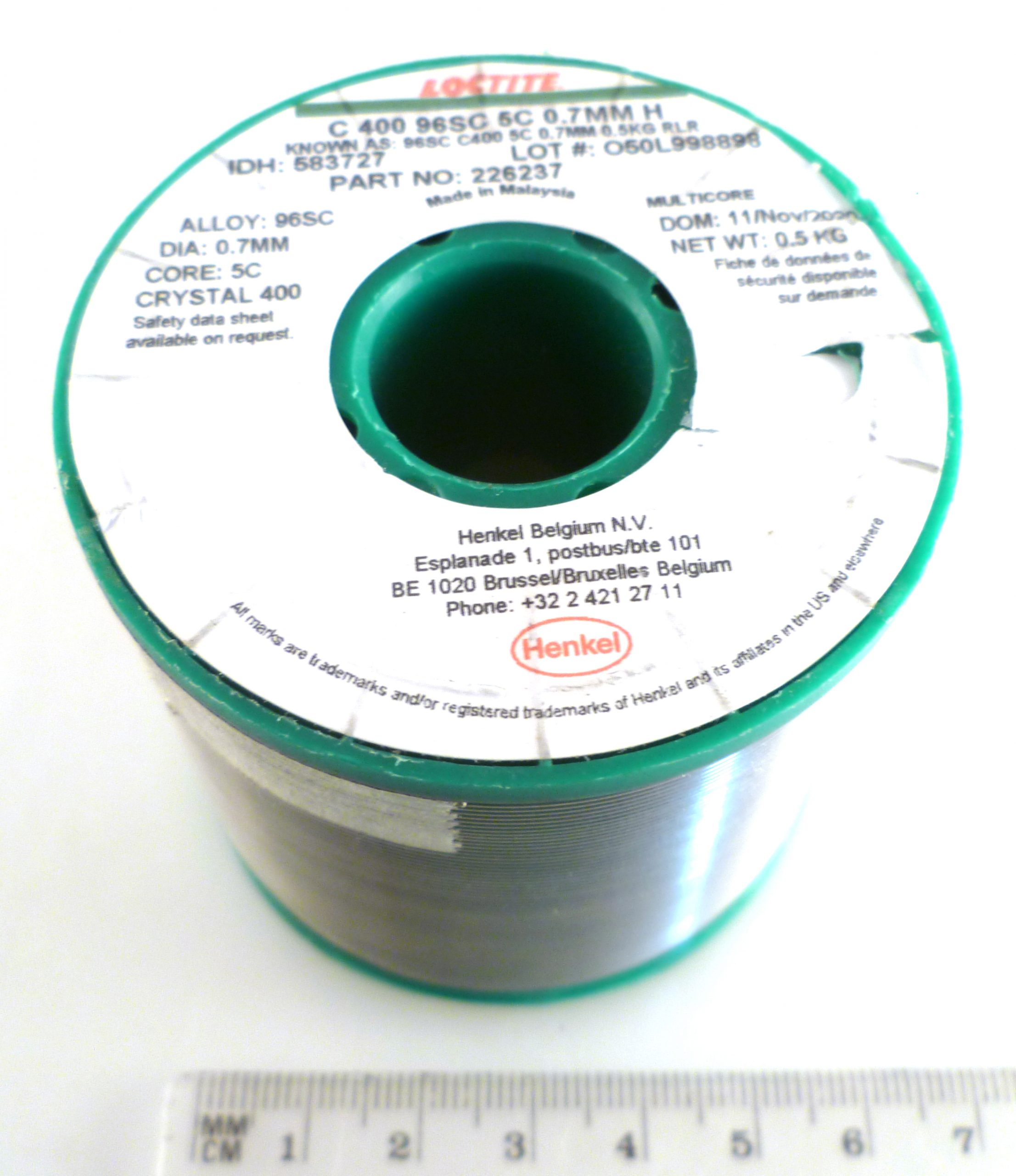 Loctite C400 96SC 5C 0.7mm H Lead Free Solder 500g Reel OM0272A