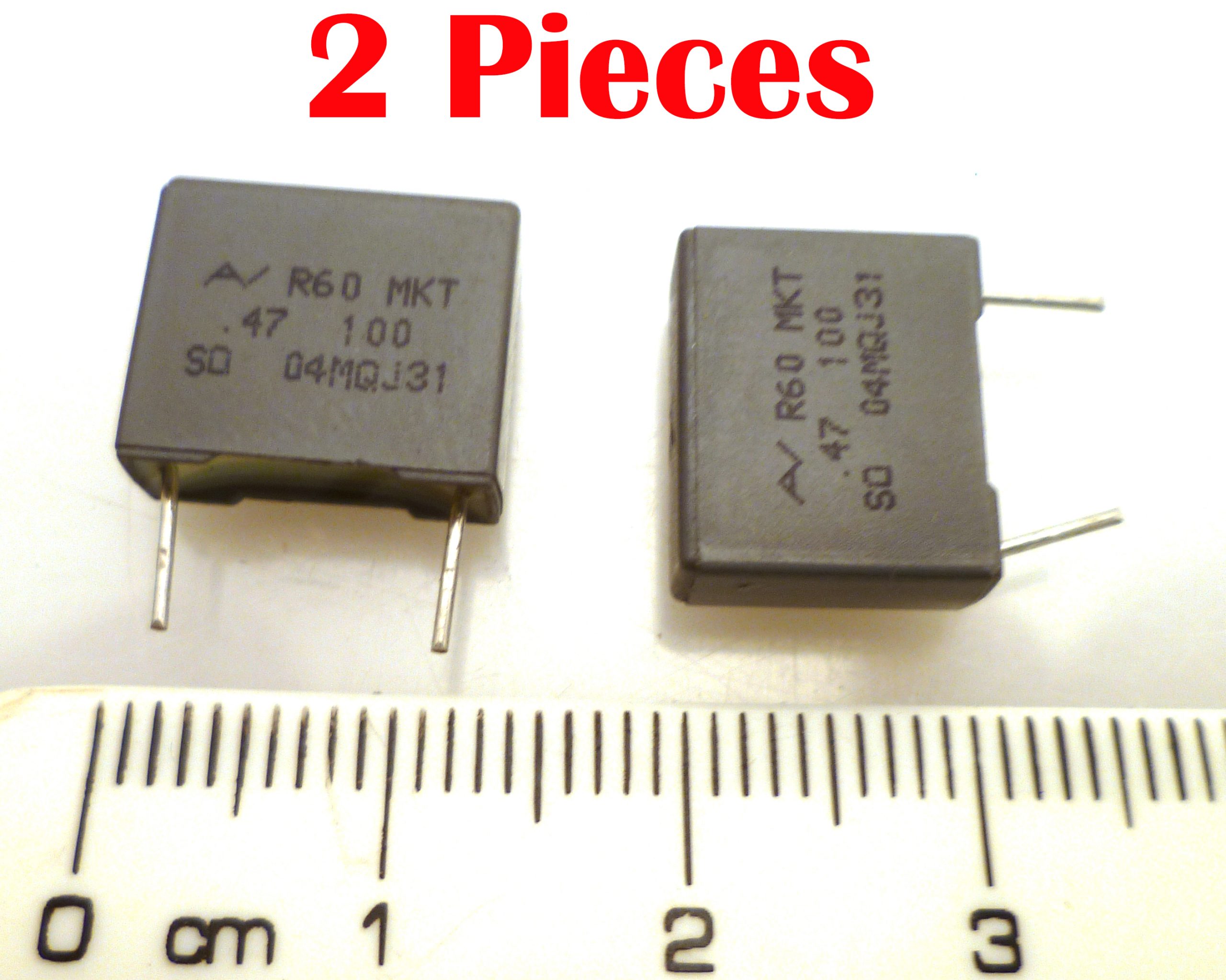 Arcotronics R60EF3470AA30K Film Capacitor 0.47uF 100Vdc 10% 2 Pieces MBD002O