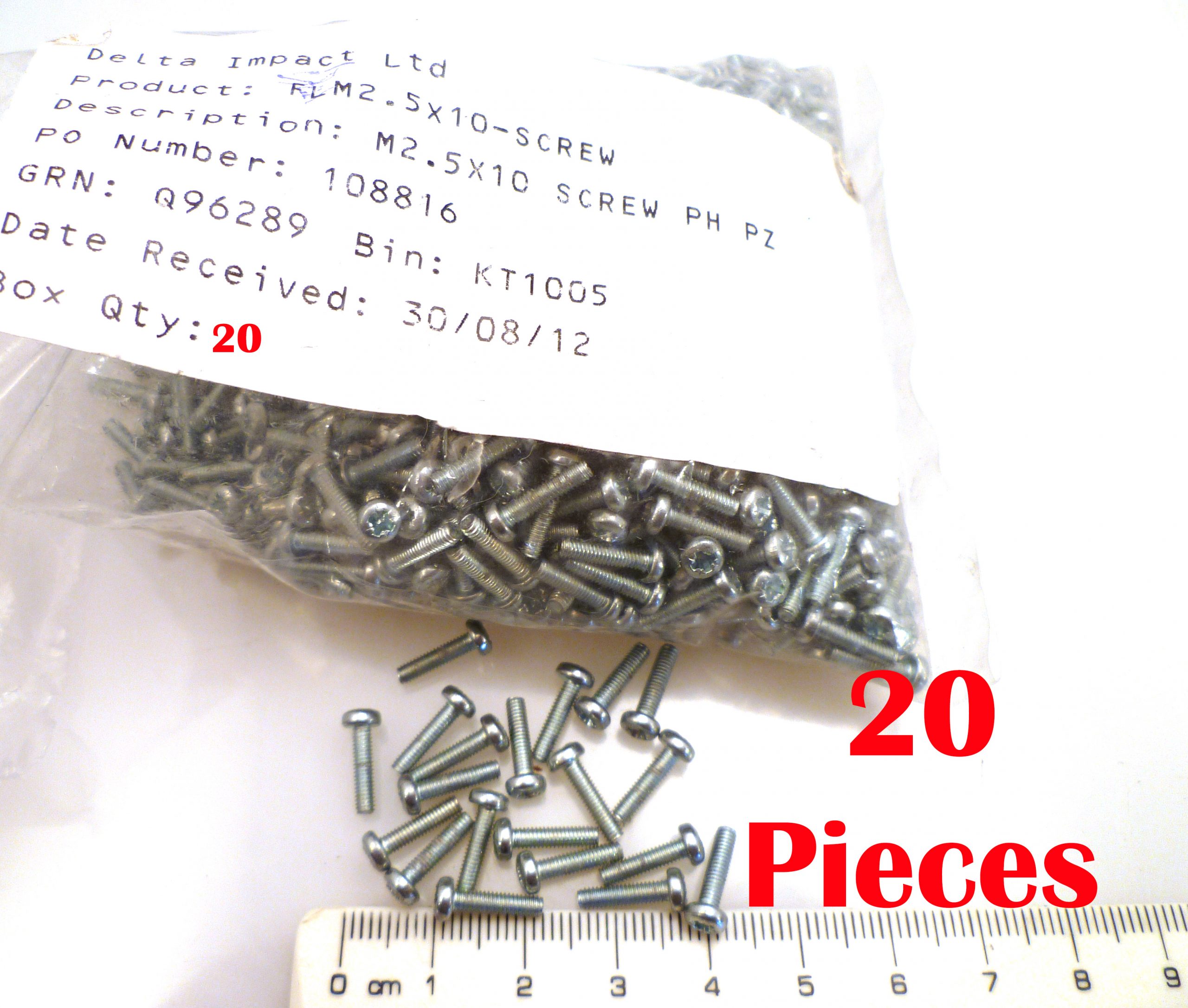 TR Fastenings RLM2.5x10 Pozi Machine Screw Pan Head Steel 20 Pieces MBG016i