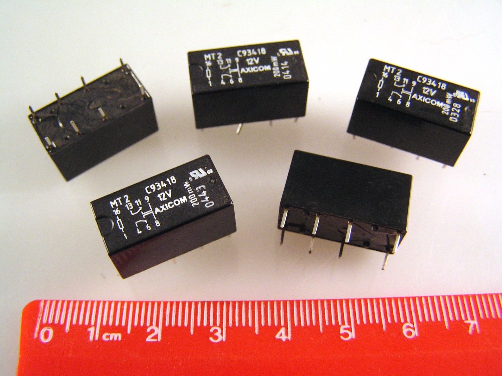 AXICOM MT2 C93418 Signal Relay DPDT 12VDC 2A Non Latching 5 Pieces OLA1 ...
