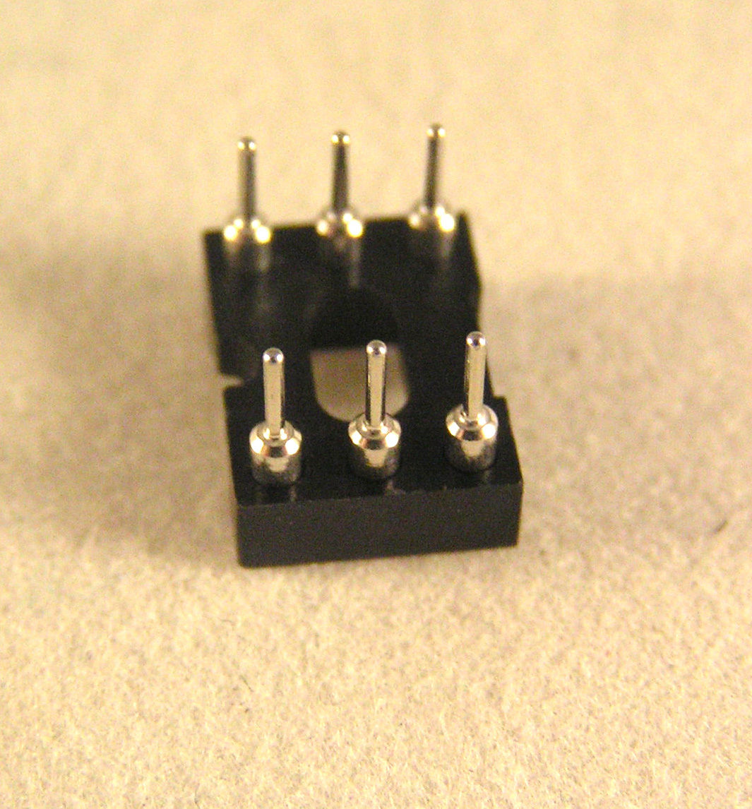 Turned pin IC socket 6 way (gold plated inners) 0.3" 10 pieces OLA206